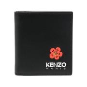 Kenzo Blommig Logo-Print Bi-Fold Plånbok Black, Herr
