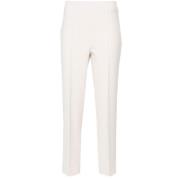 Peserico Ivory Slim-Fit Cropped Byxor Beige, Dam