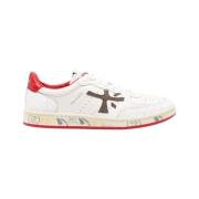 Premiata Clay6777 Vita Logo Kontrast Brun Sneakers White, Herr