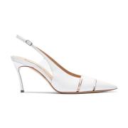 Casadei Superblade Slingback Lackläder White, Dam