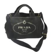 Prada Vintage Pre-owned Denim totevskor Black, Dam