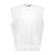 Prada Oversized T-shirt med Triangellogga White, Dam