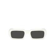 Prada Solglasögon med Fyrkantig Acetatram i Vit White, Unisex