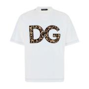 Dolce & Gabbana Vit Bomull T-Shirt med Rund Hals White, Herr