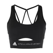 Adidas by Stella McCartney Svart Logo-Print Bralette Top Black, Dam