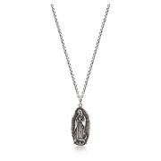 Nialaya Men's Silver Necklace with Our Lady of Guadalupe Pendant Gray,...