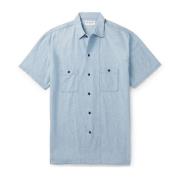Saint Laurent Denimskjorta med Korta ärmar Blue, Herr