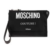 Moschino Handväska med logotyptryck Black, Herr