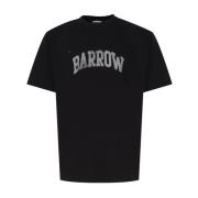 Barrow Svart Logotryck Bomull T-shirt Black, Herr