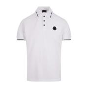 Moncler Vit Polo Skjorta med Logo Patch White, Herr