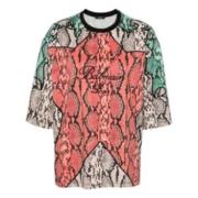 Balmain Python Print T-tröja Multicolor, Dam