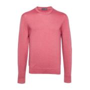 Drumohr Rosa/Vit Crew-Neck Sweater Pink, Herr