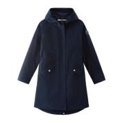 Woolrich Lång sommarparka för kvinnor Blue, Dam