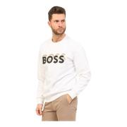Hugo Boss Vit Sweater med Logotryck White, Herr
