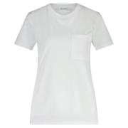 Max Mara Stilfull T-shirt med broderad bröstficka White, Dam