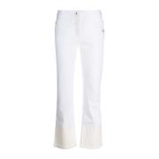 Off White Jeans med kontrastkant och mellanhög midja White, Dam