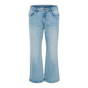 My Essential Wardrobe Flared High Kick Jeans - Light Blue Retro Wash B...