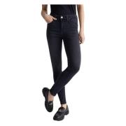 Liu Jo Skinny Bottom Up Jeans med Strass Black, Dam