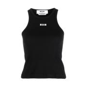 Msgm Sleeveless Tops Black, Dam