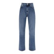 Loulou Studio Korta jeans i ekologisk bomull med rak passform Blue, Da...