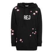 RED Valentino Svart Jersey Sweatshirt med Tylldetalj Black, Herr
