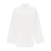 By Malene Birger Organisk Poplin Flared Kjol med Breda ärmar White, Da...