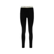 Sporty & Rich Svarta stretchviskos leggings Black, Dam