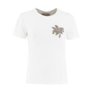 Ermanno Scervino Broderad Bomull T-shirt White, Dam