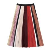 Munthe Plisserad kjol med elastisk midja och snytryck Multicolor, Dam