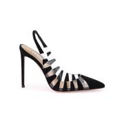 Aquazzura Eleganta spetsiga slingback-pumps med cut-out illusion Black...