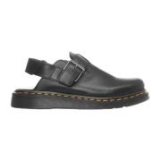 Dr. Martens Svarta Slip-On Läder Träskor Ss23 Black, Dam