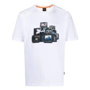 Hugo Boss Tee-Mushroom Grafisk T-Shirt White, Herr