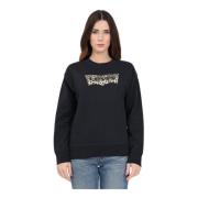Levi's Svart sweatshirt med leopardtryck Black, Dam