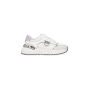 Pinko Love Birds Klassiska Lädersneakers White, Herr