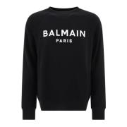 Balmain Paris Sweatshirt 100% Bomull Black, Herr