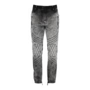 Balmain Motor Slim Fit Jeans med biker-inspirerat design Gray, Herr