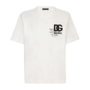 Dolce & Gabbana Logotyp Broderad T-Shirt White, Herr