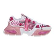 Dolce & Gabbana Vita/Rosa Sneakers i Blandade Material Multicolor, Dam