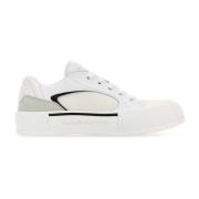 Alexander McQueen Canvas och Läder Plimsoll Sneakers White, Herr