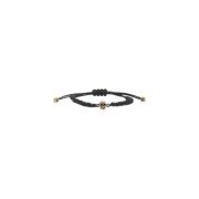 Alexander McQueen Pavé Skull Bomullsarmband Black, Dam