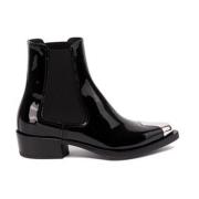 Alexander McQueen Lackläder Chelsea Boots Black, Dam