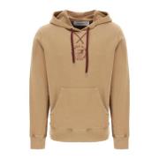 Golden Goose Journey Hoodie med Running Club Print Beige, Herr