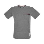 Thom Browne Premium Bomullsficka T-shirt Gray, Herr