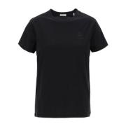 Isabel Marant Étoile Broderad Logotyp Ekologisk Bomull T-Shirt Black, ...