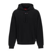 Hugo Boss Kontrasterande Logohoodie i Ren Bomull French Terry Black, H...