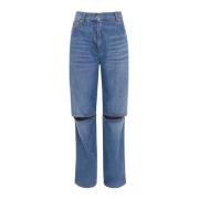 JW Anderson Bootcut jeans med knäslits och avslappnad passform Blue, D...