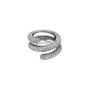 Numbering Glittrande Twisted Silver Pave Ring White, Dam