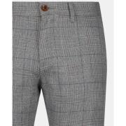 ROY Robson Slim Fit Rutig Casual Byxa Gray, Herr