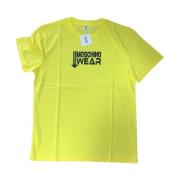 Moschino Gul Pil Halvärmad T-Shirt Yellow, Herr