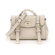 Mulberry Miniväska i grained läder med flätat handtag Beige, Dam